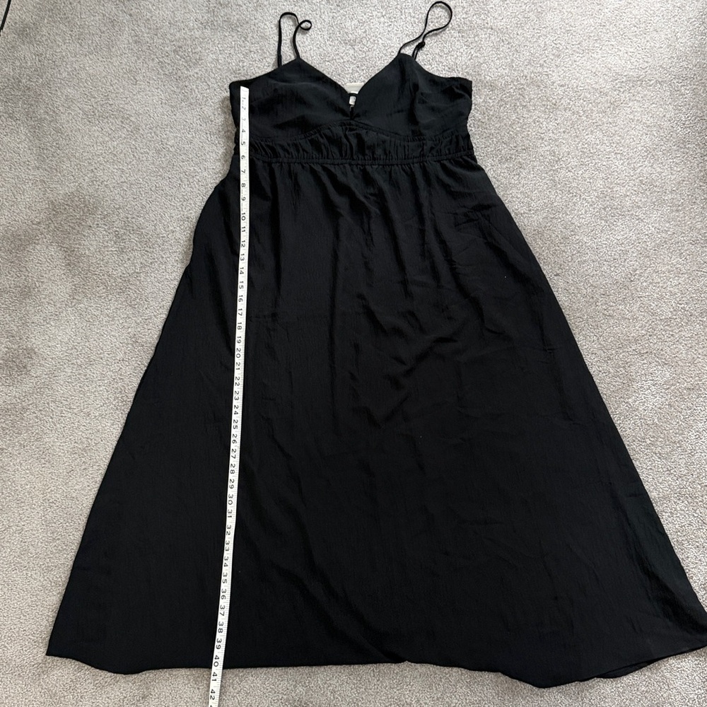 a new day Black Spaghetti-Strap V-Neck Midi Dress SZ L - Picture 8 of 10